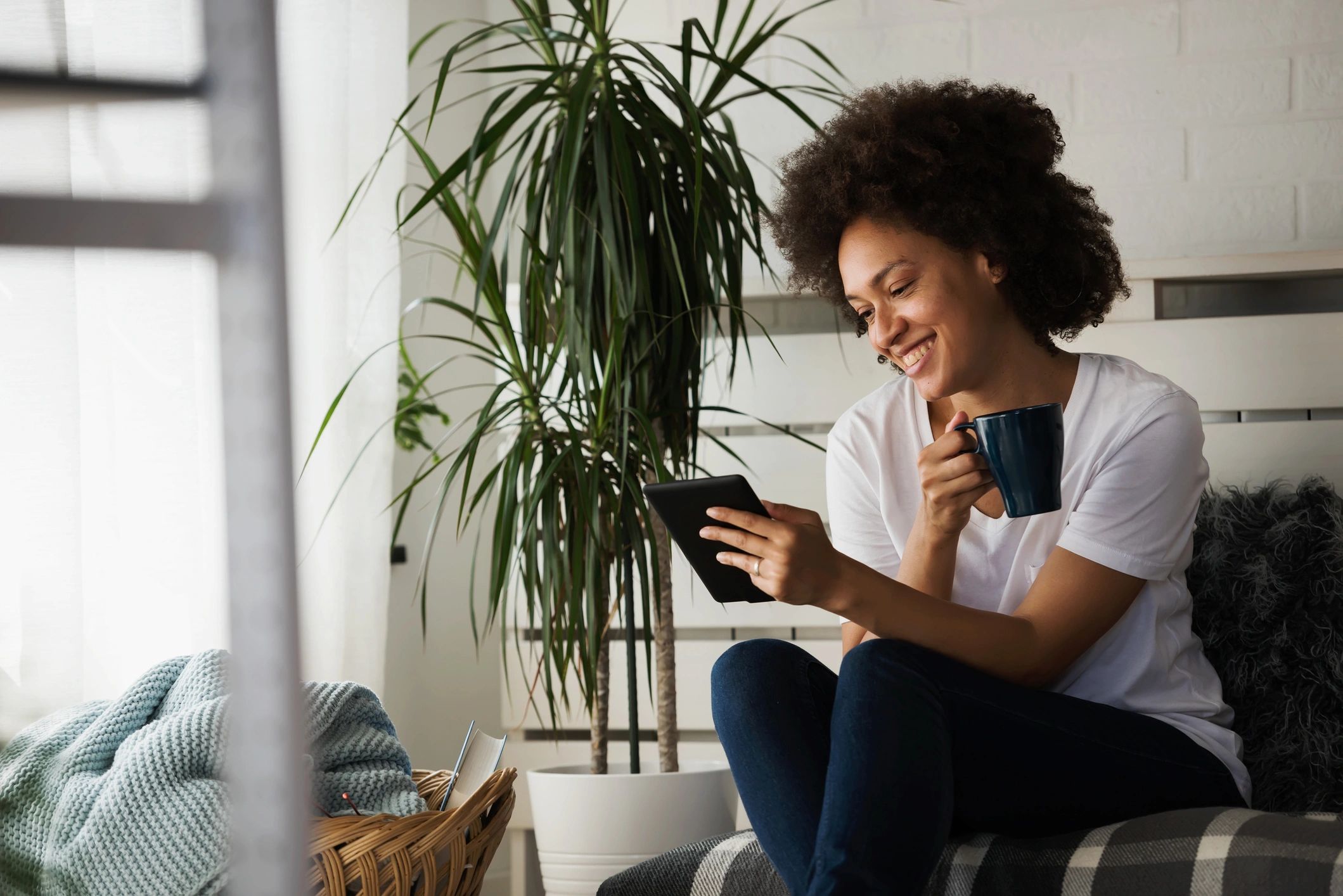 Reader enjoying a digital book